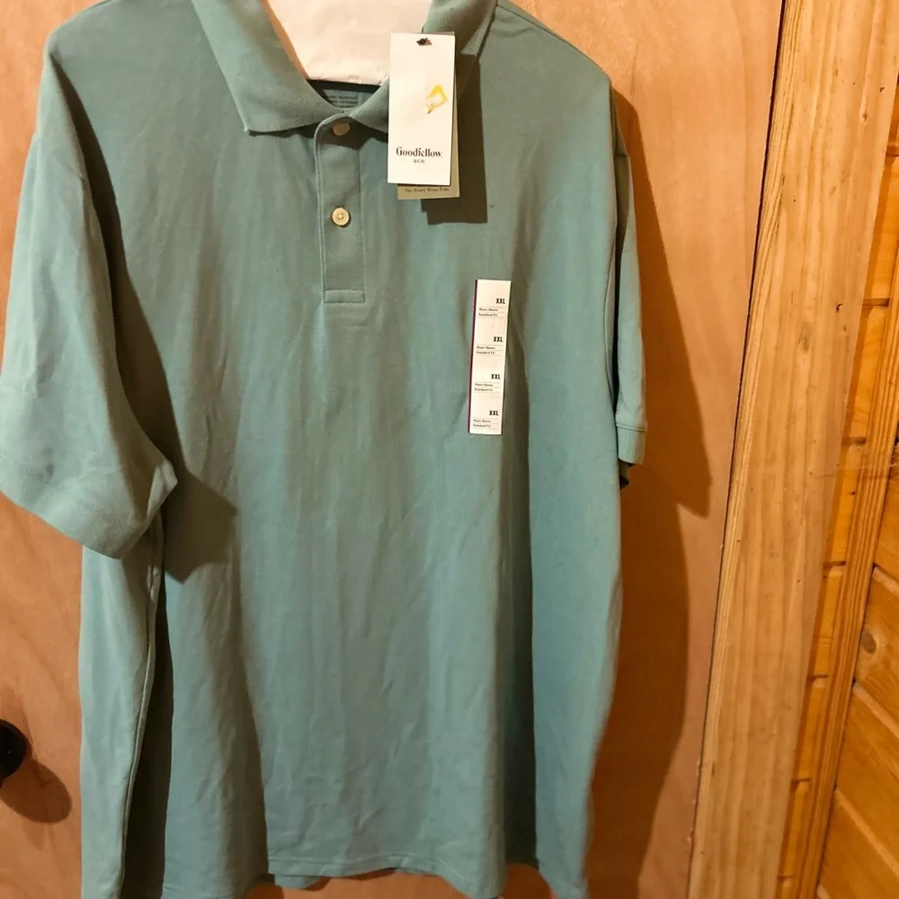 Goodfellow & Co Men's Teal Polo Shirt - Picture 1 of 2